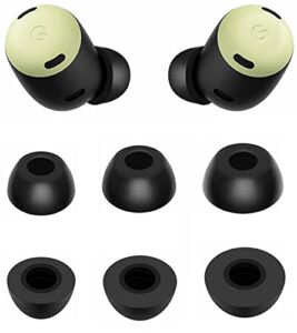 rqker foam eartips compatible with pixel buds pro earbuds, 3 pairs s/m/l sizes soft memory foam ear tips foam tips eartips earbuds tips compatible with pixel buds pro, black sml