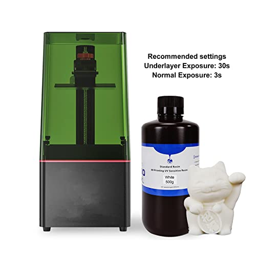 Kadimendium 3D Printer Resin LCD DLP Photopolymer Resin UV Curing High Hardness Toughness Low Shrinkage 500g for LCD 3D Printing(Clear Green)