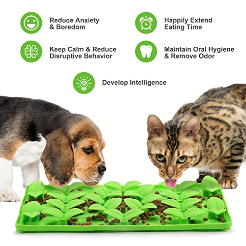 Dog Licking Treat Slow Feeder Snuffle Pet Calming Mat Anxiety Relief Training Wet Food Lick Pad with Suction Cup for Dogs and Cats (Upgrade)