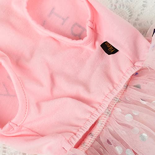 Dog Birthday Dress, Summer Girl Dog Clothes for Small Dogs, Pink Puppy Dress, Chihuahua Yorkie Dress Costume, Pet Clothing Dog Clothes Outfit Cat Apparel (Small)