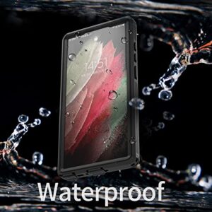 SECONDNUOR for Samsung Galaxy S23 Ultra Case Waterproof,Built-in Lens & Screen Protector [[360°Full Body Protection]] Full-Body Heavy Duty Shockproof Case for Galaxy S23 Ultra 5G 6.8”-(Black)