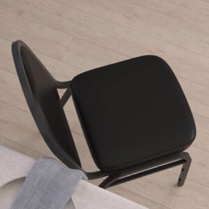 Flash Furniture HERCULES Commercial Grade 500 LB. Capacity Dome Back Stack Chair - Black Vinyl Upholstery - Black Metal Frame - Built-In Handle