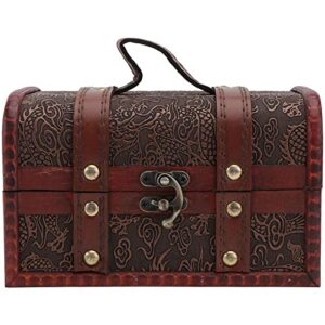 ldchnh vintage wooden treasure storage box piggy bank organizer saving box case dustproof earring rings necklace box