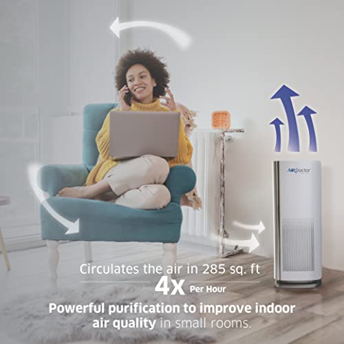 AIRDOCTOR AD1000 4-in-1 Air Purifier | Perfect for Guest Rooms, Kids' Bedrooms and Home Offices | Circulates the Air in 285 sq. ft. 4x/hour