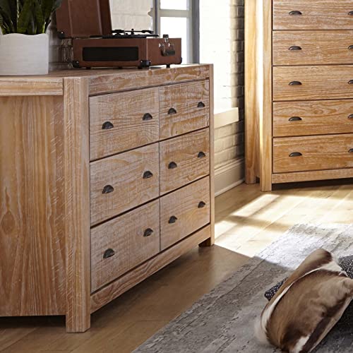 Grain Wood Furniture Montauk 6-Drawer Dresser, Driftwood