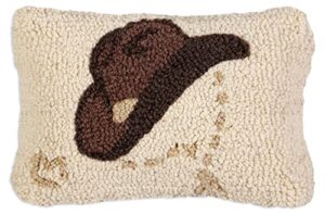 chandler 4 corners artist-designed howdy ma'am hand-hooked wool decorative throw pillow (8” x 12”) cowboy-themed pillow for couches & beds - easy care, low maintenance country western decor for home