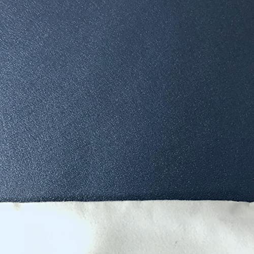 Silky Textured Faux Leather with A Gorgeous Sheen, Soft Satin Like Vinyl Fabric, Embossed Upholstery and DIY Craft Pleather Sheets – One Foot Cut 12”x54” (Blue)