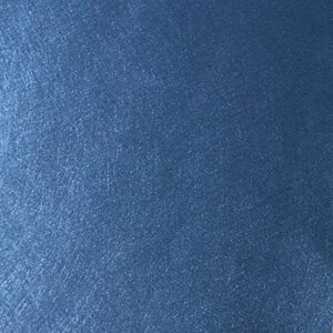 Silky Textured Faux Leather with A Gorgeous Sheen, Soft Satin Like Vinyl Fabric, Embossed Upholstery and DIY Craft Pleather Sheets – One Foot Cut 12”x54” (Blue)