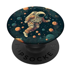 Space Astronaut and the planets PopSockets Swappable PopGrip