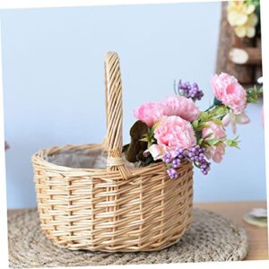 ABOOFAN 3pcs for Vintage Multi-Function Holder Plastic Home Egg Rattan Candy Gift Wedding Braided Storage Willow Baskets Hunting Eggs Basket Picking Party Household Flower Handmade Style