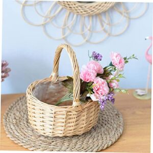 ABOOFAN 3pcs for Vintage Multi-Function Holder Plastic Home Egg Rattan Candy Gift Wedding Braided Storage Willow Baskets Hunting Eggs Basket Picking Party Household Flower Handmade Style