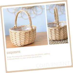 ABOOFAN 3pcs for Vintage Multi-Function Holder Plastic Home Egg Rattan Candy Gift Wedding Braided Storage Willow Baskets Hunting Eggs Basket Picking Party Household Flower Handmade Style