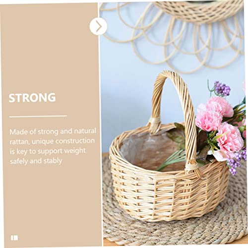 ABOOFAN 3pcs for Vintage Multi-Function Holder Plastic Home Egg Rattan Candy Gift Wedding Braided Storage Willow Baskets Hunting Eggs Basket Picking Party Household Flower Handmade Style