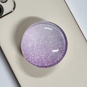 wuyulb clear crystal collapsible expandiing mobile phone grip stand holder for smartphones and tablets cell phone accessory (purple glitter)