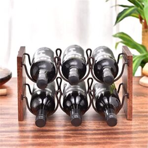 DLOETT Double-Layer Red Wine Rack Wrought Iron Restaurant Decorative Wine Rack Stacking Wine Rack Wine Bottle Storage