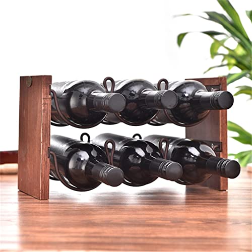 DLOETT Double-Layer Red Wine Rack Wrought Iron Restaurant Decorative Wine Rack Stacking Wine Rack Wine Bottle Storage