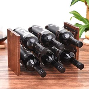 DLOETT Double-Layer Red Wine Rack Wrought Iron Restaurant Decorative Wine Rack Stacking Wine Rack Wine Bottle Storage