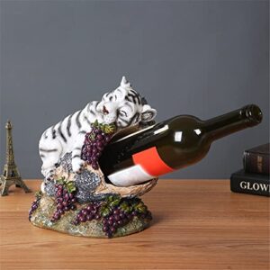 DLOETT Resin Sleeping Tiger Wine Rack Decorative Tree Stump Grape Bottle Rack Wine Set Decorative Wine Set