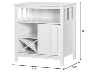 ltmeuty wine bar cabinet - modern storage cabinet, sideboard buffet with slid doors, console table coffee station, for home, living room, dining room, kitchen (white)