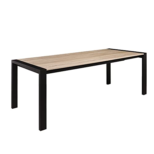 Acanva Modern Expandable Dining Table for 6-8, Rectangle Expansion MDF Material Butterfly Leaves & Sturdy Base, Suited for Living Room, Office & Kitchen, 63”(+31.4) Wx35.5”Dx29.7”H, Oak