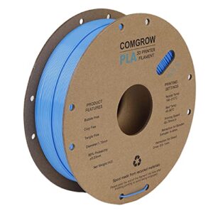 Comgrow PLA 3D Printer Filament Black and White and PLA 3D Printer Filament Blue