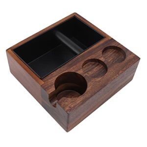 wooden coffee filter tamper, holder wooden tamper mat stand, portafilter tamper station wooden base