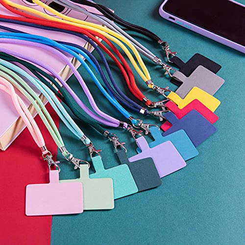 4pcs Universal Cell Phone Lanyard Neck Strap Key Ring Badge ID Holder w/Clear Patch (4PCS White)