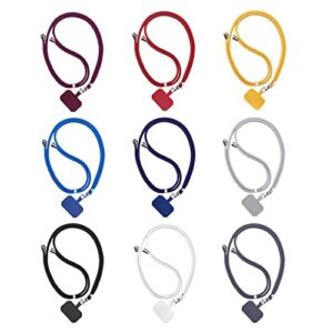 4pcs Universal Cell Phone Lanyard Neck Strap Key Ring Badge ID Holder w/Clear Patch (4PCS White)