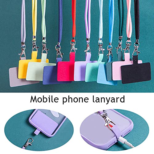 4pcs Universal Cell Phone Lanyard Neck Strap Key Ring Badge ID Holder w/Clear Patch (4PCS White)