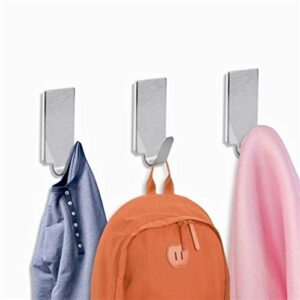 POPETPOP Adhesive Hooks, Stainless Steel Towel Hooks, Wall Hooks for Kitchen Bathroom Bedroom