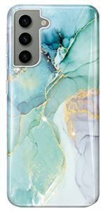 luolnh galaxy s23 case,samsung galaxy s23 case marble brilliant cute design shockproof soft silicone rubber tpu bumper cover skin phone case for samsung s23 5g-abstract mint