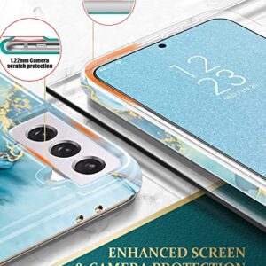 luolnh Galaxy S23 Case,Samsung Galaxy S23 Case Marble Brilliant Cute Design Shockproof Soft Silicone Rubber TPU Bumper Cover Skin Phone Case for Samsung S23 5G-Abstract Mint