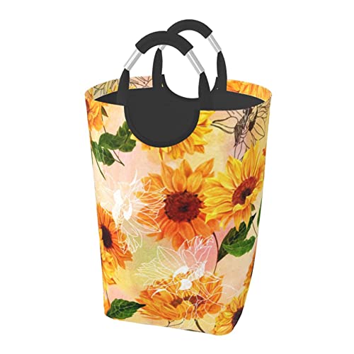 Dirty Clothes Baskets,Laundry Baskets, Beautiful Sunflower Patterns,Waterproof Oxford Fabric,Strong And Durable,Can Also Be Used To Store Toys And Other Items.