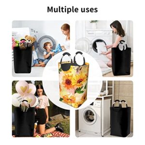 Dirty Clothes Baskets,Laundry Baskets, Beautiful Sunflower Patterns,Waterproof Oxford Fabric,Strong And Durable,Can Also Be Used To Store Toys And Other Items.