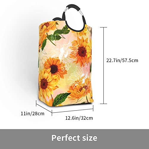 Dirty Clothes Baskets,Laundry Baskets, Beautiful Sunflower Patterns,Waterproof Oxford Fabric,Strong And Durable,Can Also Be Used To Store Toys And Other Items.