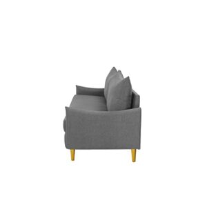 LCH 66.9" Modern Fabric Sofa, Upholstered Wood Base-Two-Cushion Design Furniture Suitable for Small Spaces, Living Room, Office, Soft Couch Easy to Install (Light Grey,Loveseat)