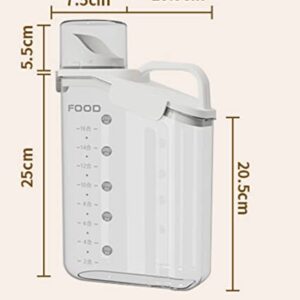 KUNANG Rice Airtight Dry Food Storage Containers with Pourable Spout，Rice Storage Bin Cereal Containers Dispenser，Airtight Cereal Container Rice Barrel（2800ml）