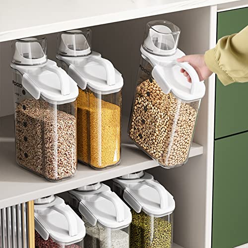 KUNANG Rice Airtight Dry Food Storage Containers with Pourable Spout，Rice Storage Bin Cereal Containers Dispenser，Airtight Cereal Container Rice Barrel（2800ml）