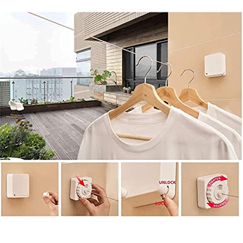 QDLZLG 4.8M Retractable Clothesline Wall-Mounted Indoor Outdoor Washing Clothes Hanger Laundry Invisible Drying Lines ( Color : E , Size : 1 )