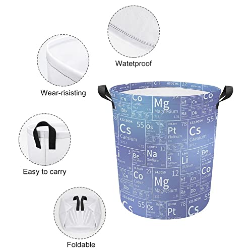 Table of Chemical Elements Large Laundry Hamper Foldable Laundry Basket Durable Storage Basket Toy Organizer