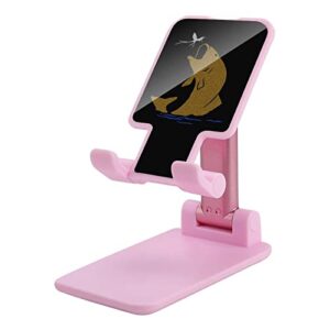 fishing carp print cell phone stand compatible with iphone switch tablets foldable adjustable cellphone holder desktop dock (4-13")