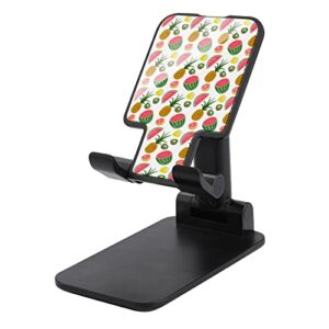 watermelon pineapple kiwi lemon print cell phone stand compatible with iphone switch tablets foldable adjustable cellphone holder desktop dock (4-13")