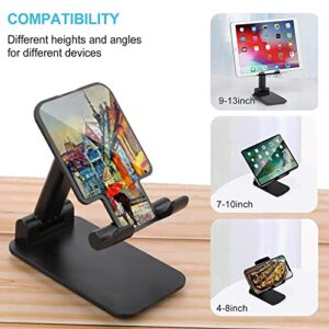 Street View of Budapest Print Cell Phone Stand Compatible with iPhone Switch Tablets Foldable Adjustable Cellphone Holder Desktop Dock (4-13")