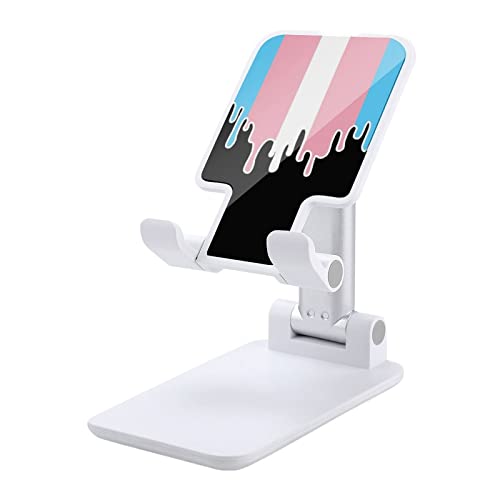 Trans Pride Color Melting Flag LGBT Print Cell Phone Stand Compatible with iPhone Switch Tablets Foldable Adjustable Cellphone Holder Desktop Dock (4-13")