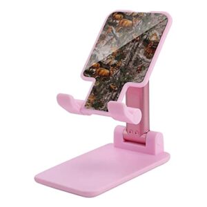 deer huning camo print cell phone stand compatible with iphone switch tablets foldable adjustable cellphone holder desktop dock (4-13")