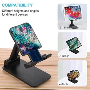 Watercolor Mandala with Galaxy Print Cell Phone Stand Compatible with iPhone Switch Tablets Foldable Adjustable Cellphone Holder Desktop Dock (4-13")