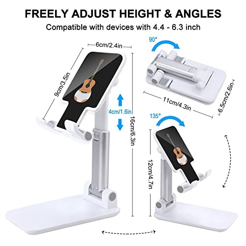 Guitar Print Cell Phone Stand Compatible with iPhone Switch Tablets Foldable Adjustable Cellphone Holder Desktop Dock (4-13")