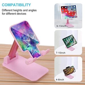 Constellation Galaxy Print Print Cell Phone Stand Compatible with iPhone Switch Tablets Foldable Adjustable Cellphone Holder Desktop Dock (4-13")