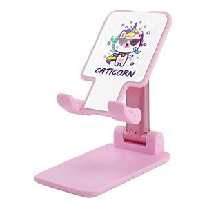 unicorn cat print cell phone stand compatible with iphone switch tablets foldable adjustable cellphone holder desktop dock (4-13")