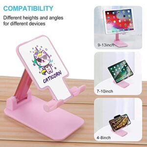 Unicorn Cat Print Cell Phone Stand Compatible with iPhone Switch Tablets Foldable Adjustable Cellphone Holder Desktop Dock (4-13")